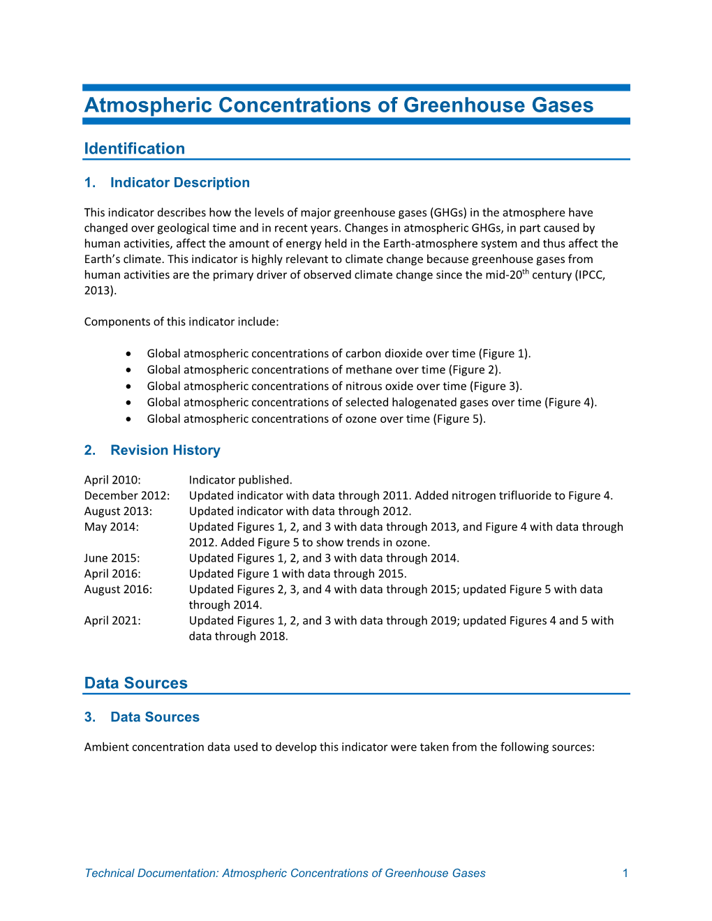 Technical Documentation: Atmospheric Concentrations of Greenhouse Gases 1 Figure 1