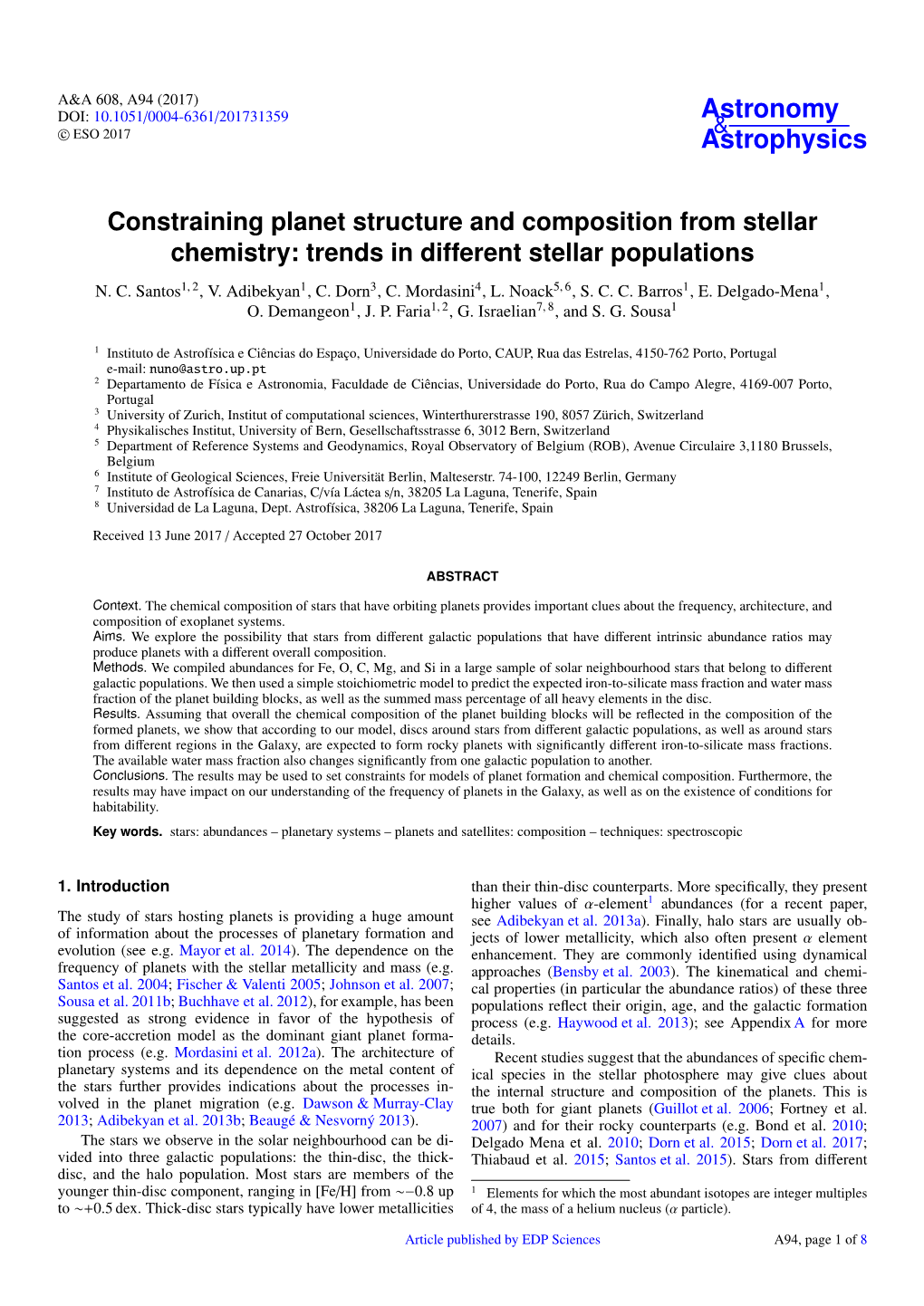 Trends in Different Stellar Populations N