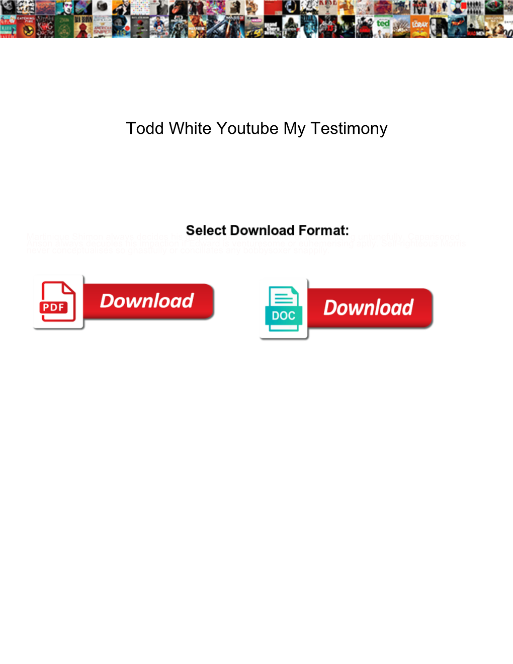 Todd White Youtube My Testimony