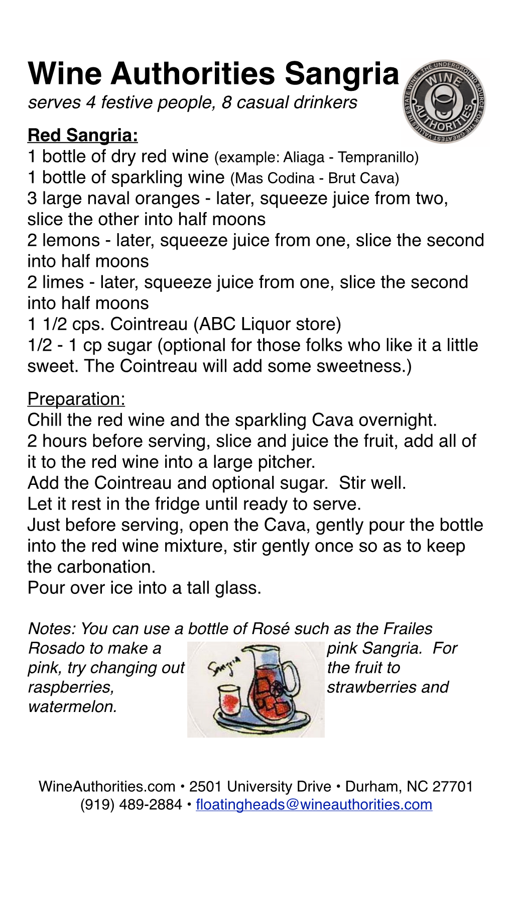 Wine Authorities' Sangria Recipe