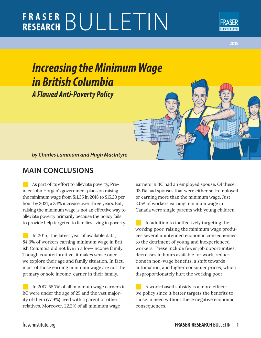 Increasing the Minimum Wage in British Columbia a Flawed Anti-Poverty Policy