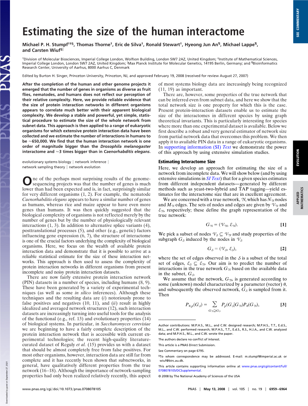 Estimating the Size of the Human Interactome SEE COMMENTARY