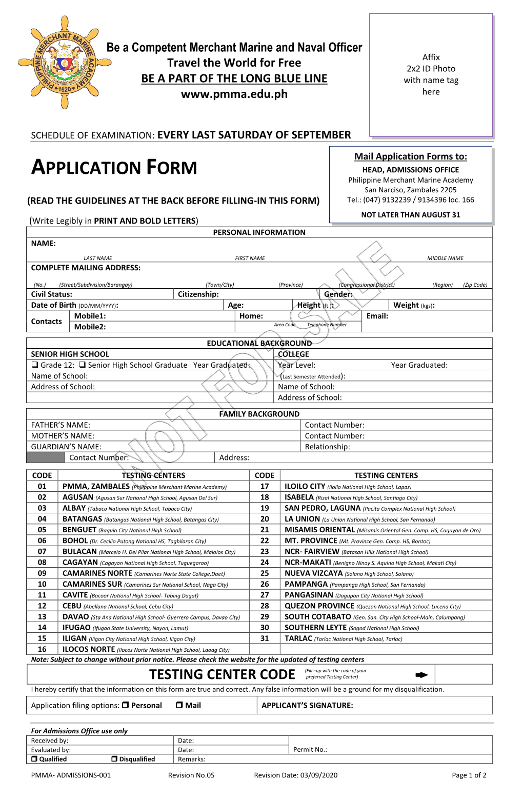 Application Forms To