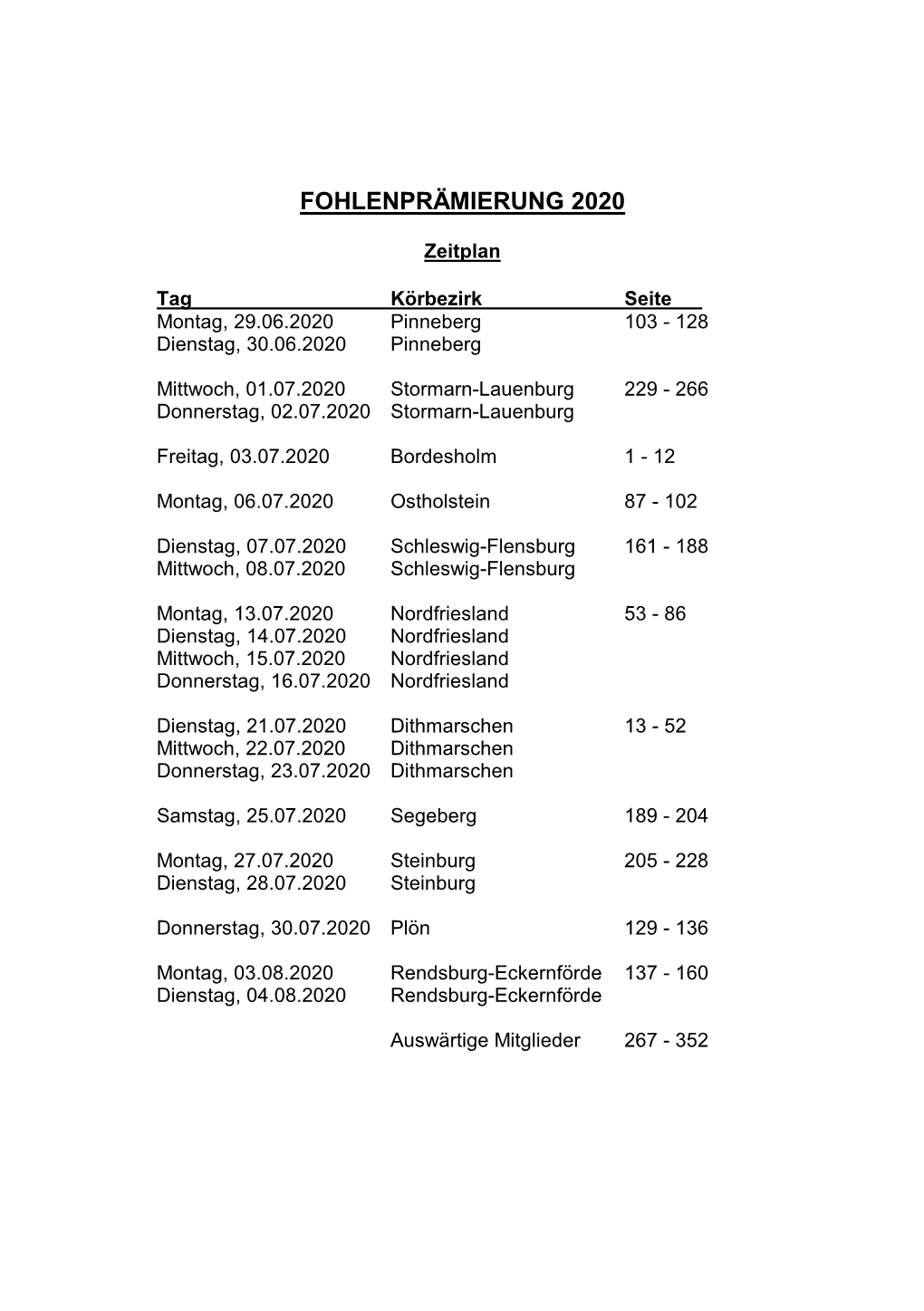 Fohlenprämierung 2020