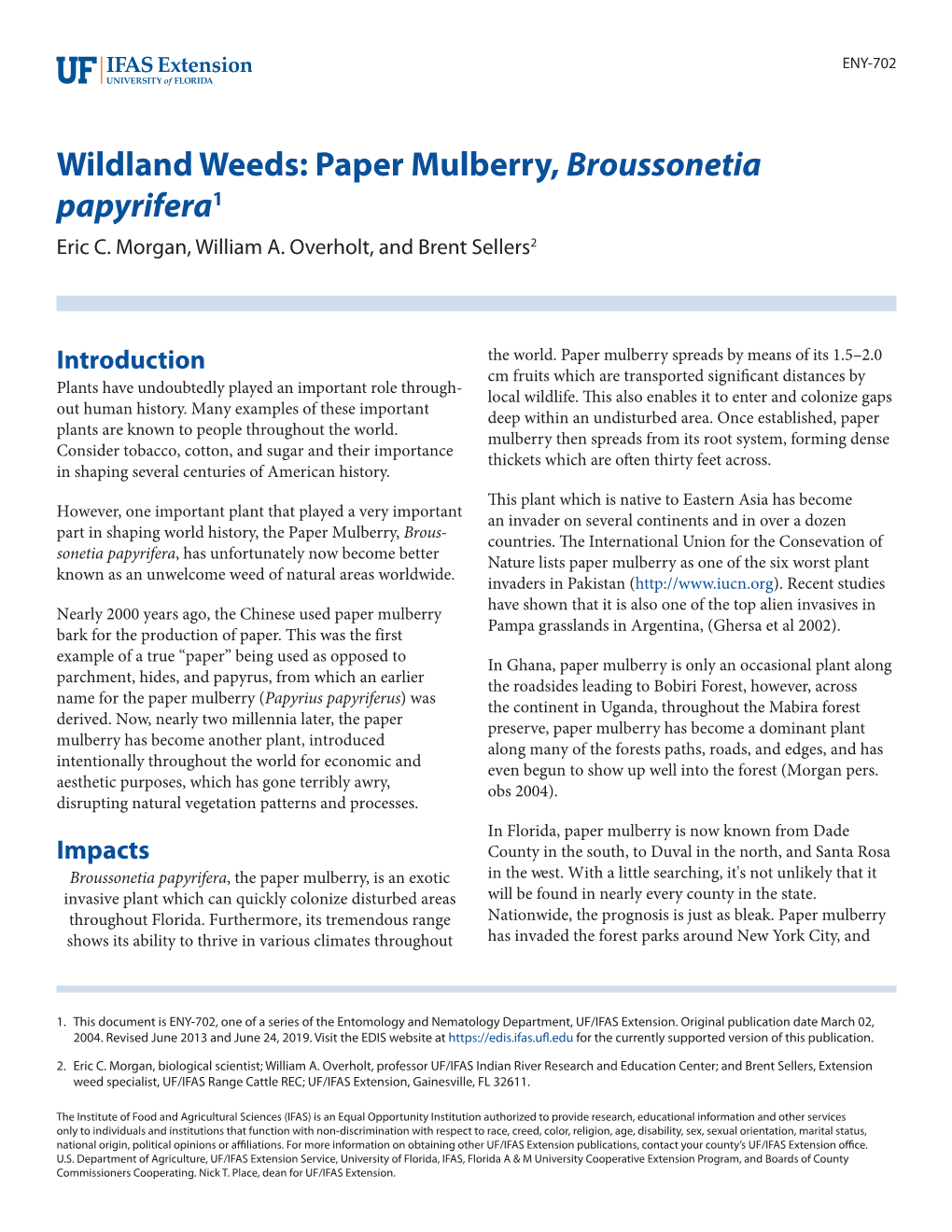 Paper Mulberry, Broussonetia Papyrifera1 Eric C