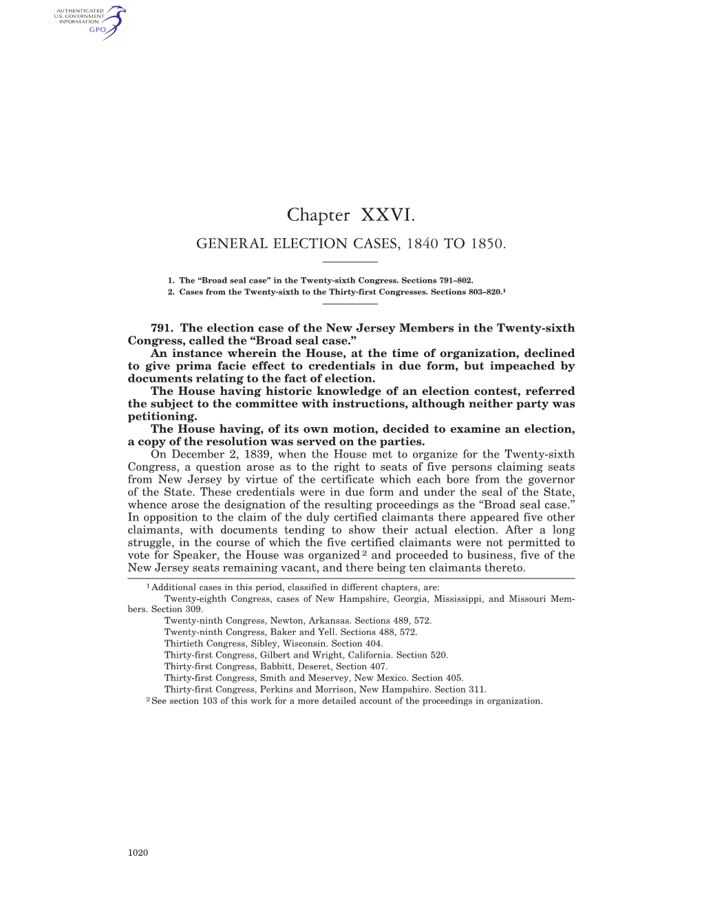 Chapter XXVI. GENERAL ELECTION CASES, 1840 to 1850