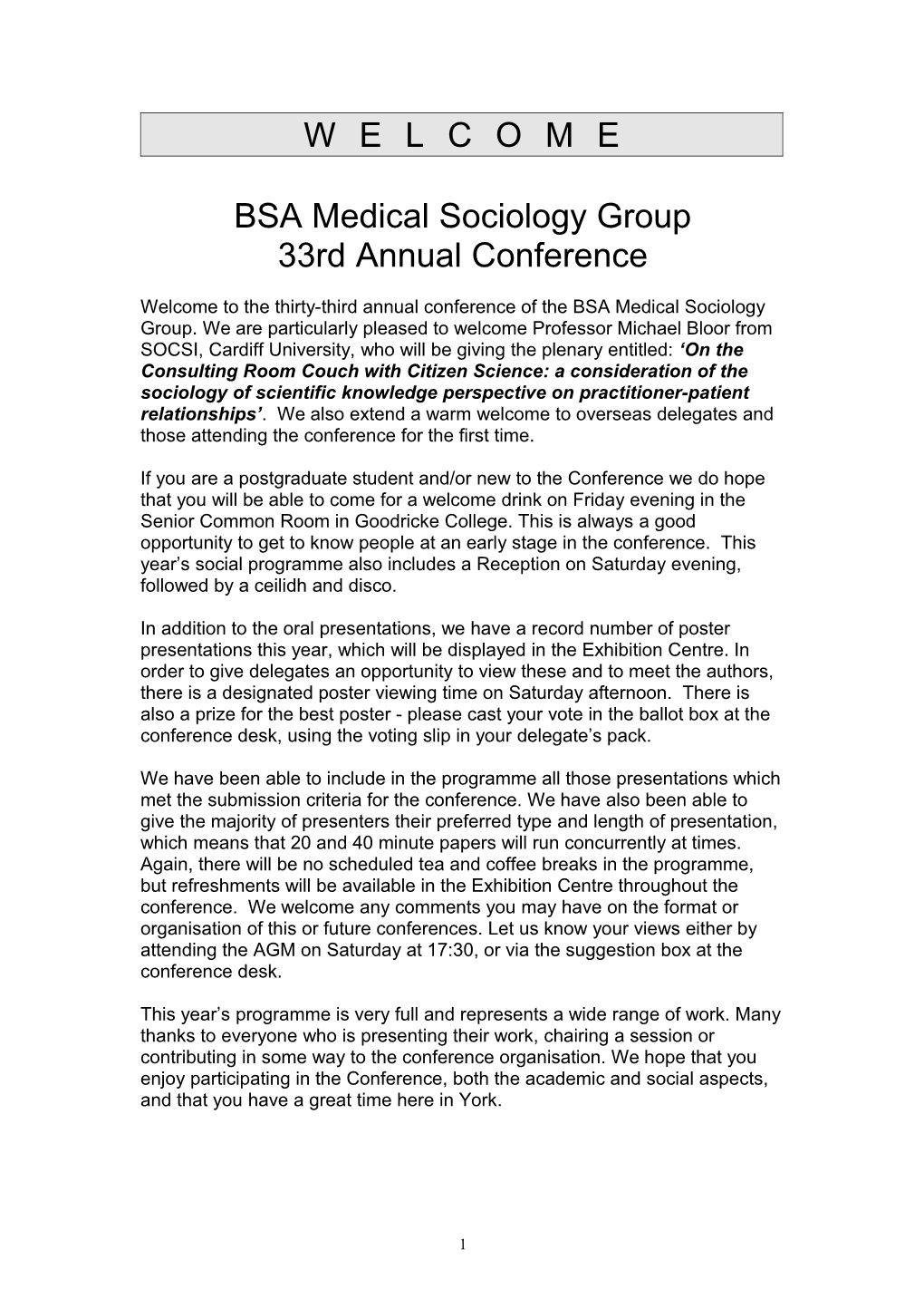 BSA Medical Sociology Group