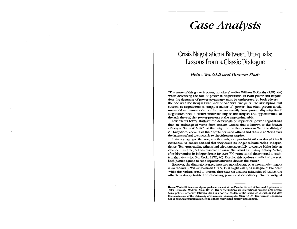 Case Analysis