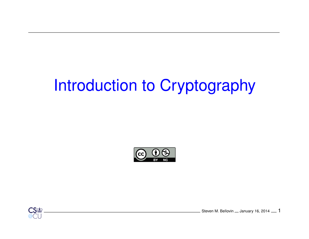 Introduction to Cryptography