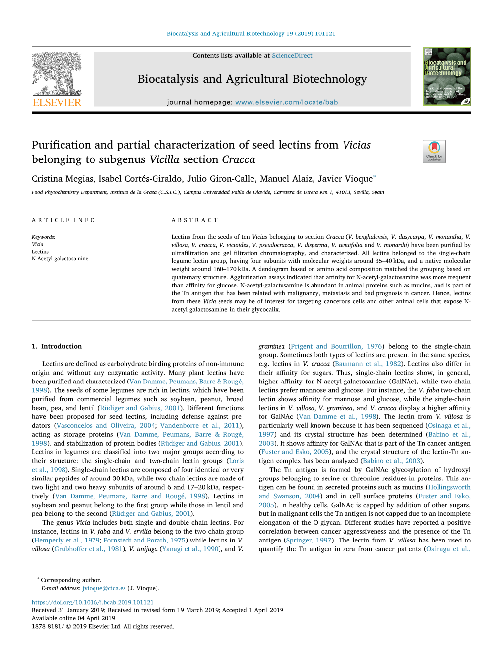 Biocatalysis and Agricultural Biotechnology 19 (2019) 101121