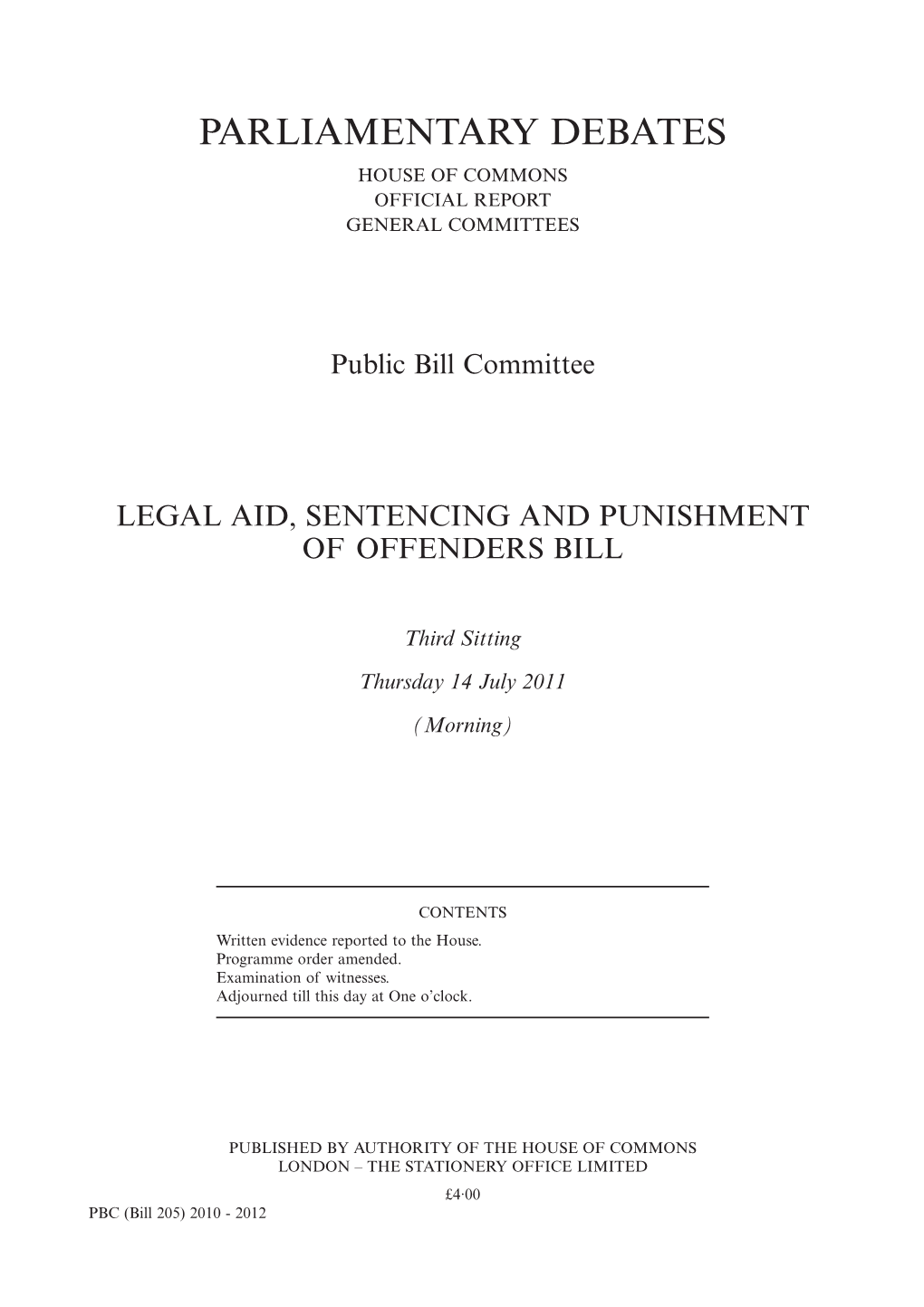 Parliamentary Debates House of Commons Official Report General Committees