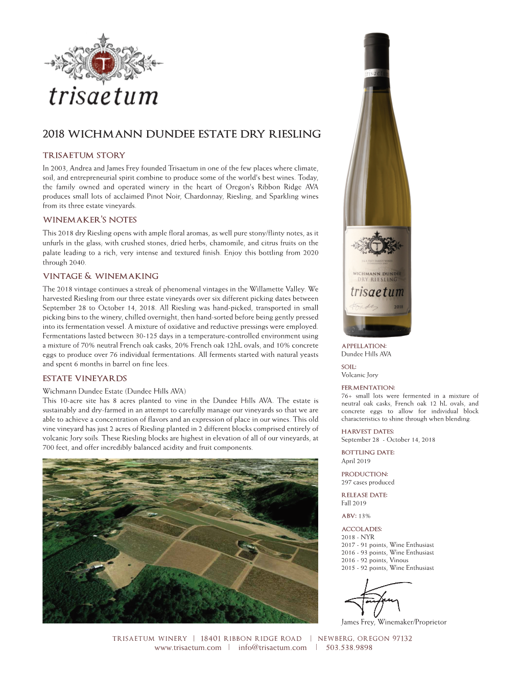 2018 Wichmann Dundee Estate Dry Riesling TS