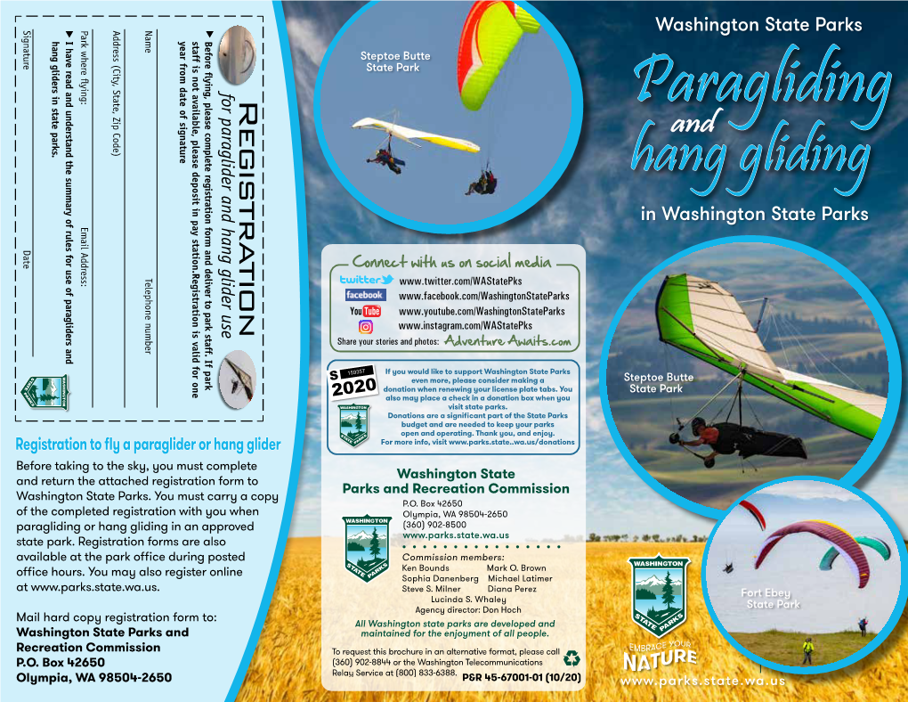 Download the Printable State Parks Hang Gliding and Paragliding