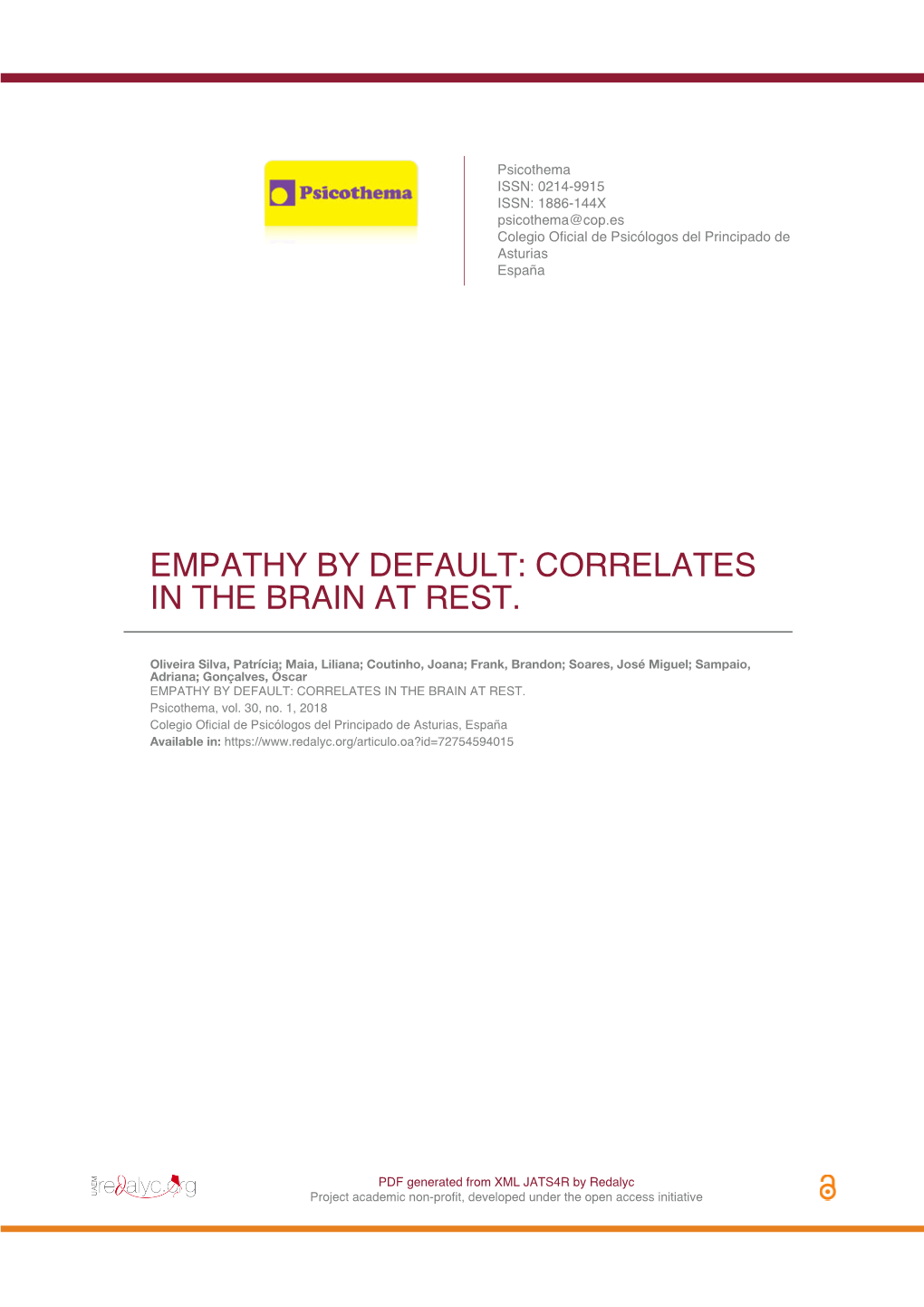 Empathy by Default: Correlates in the Brain at Rest