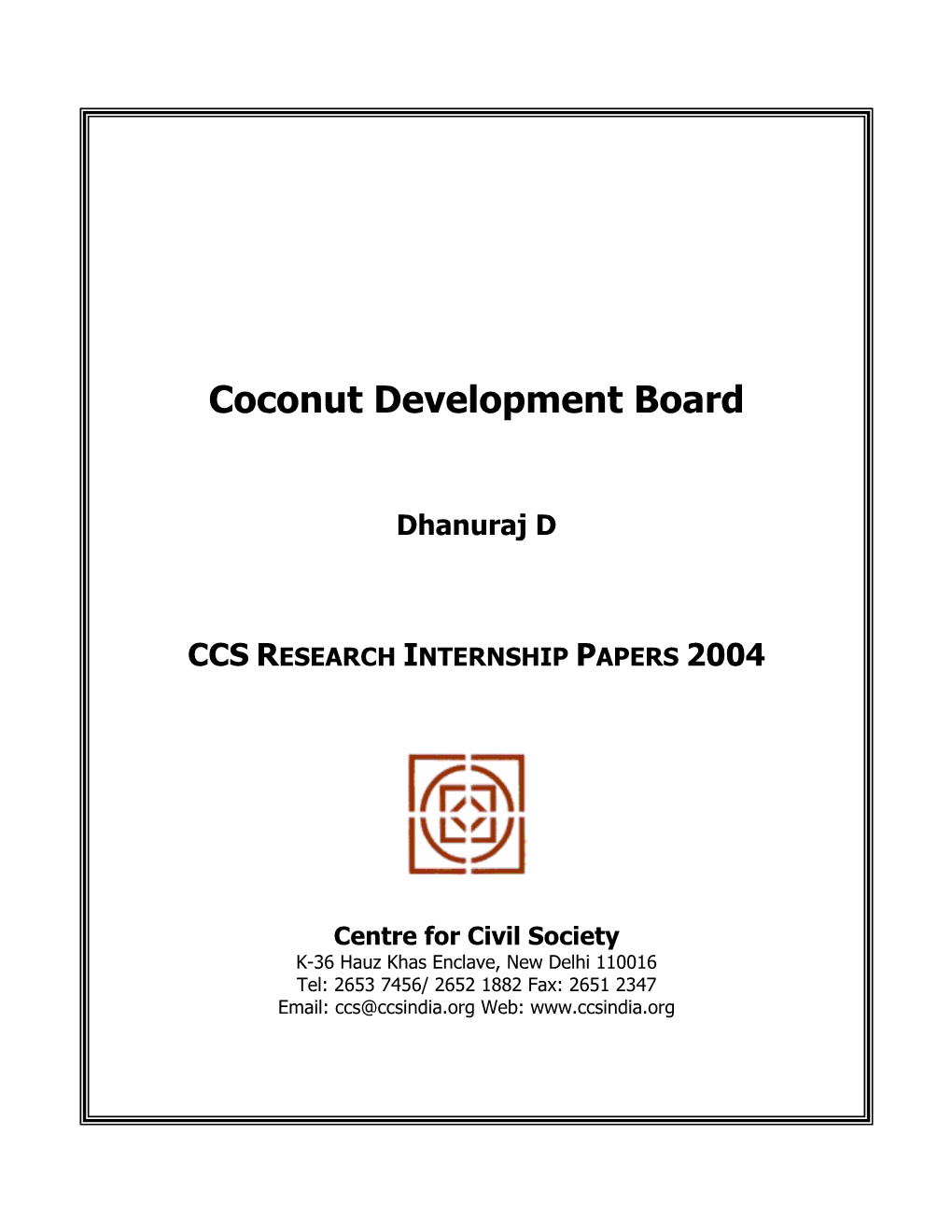 A Study on Coconut Development Board