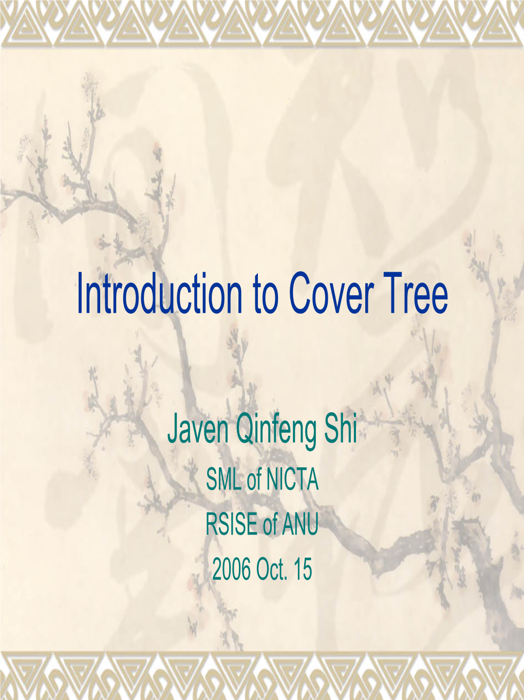 Introduction to Cover Tree