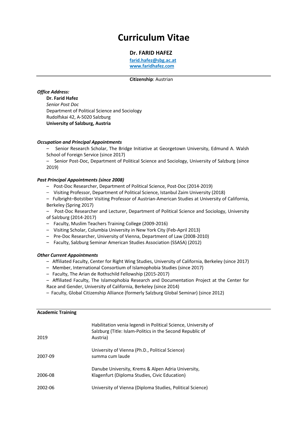 Curriculum Vitae