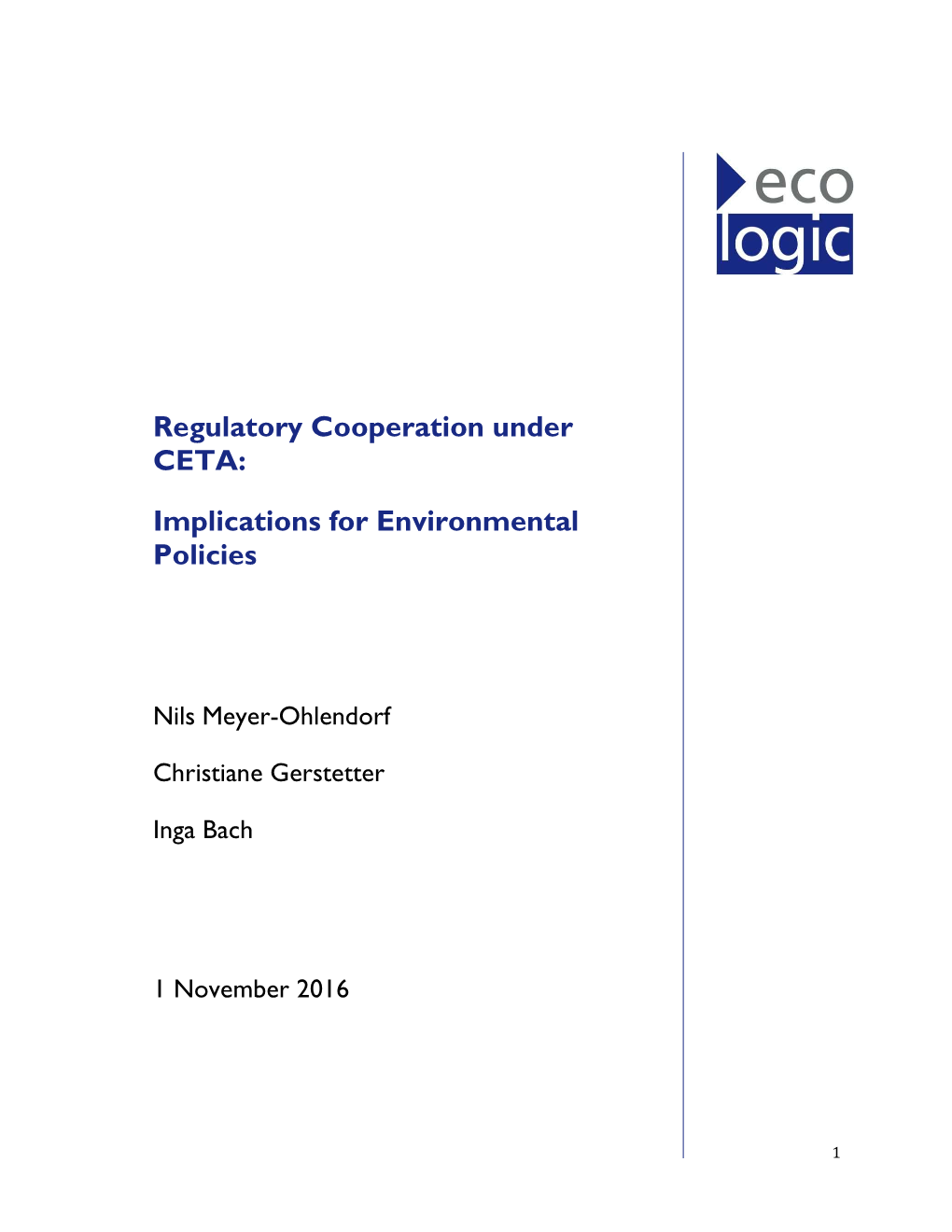 Regulatory Cooperation Under CETA