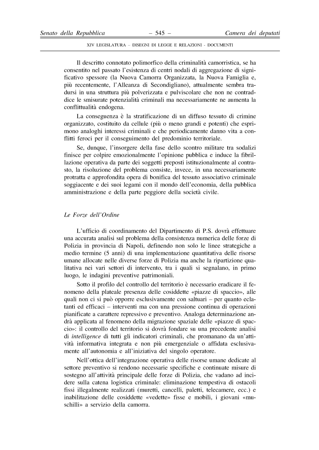 Camera Dei Deputati II Descritto Connotato Polimorfico Della