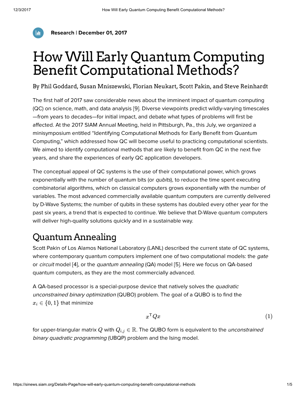 How Will Early Quantum Computing Benefit Computational Methods?