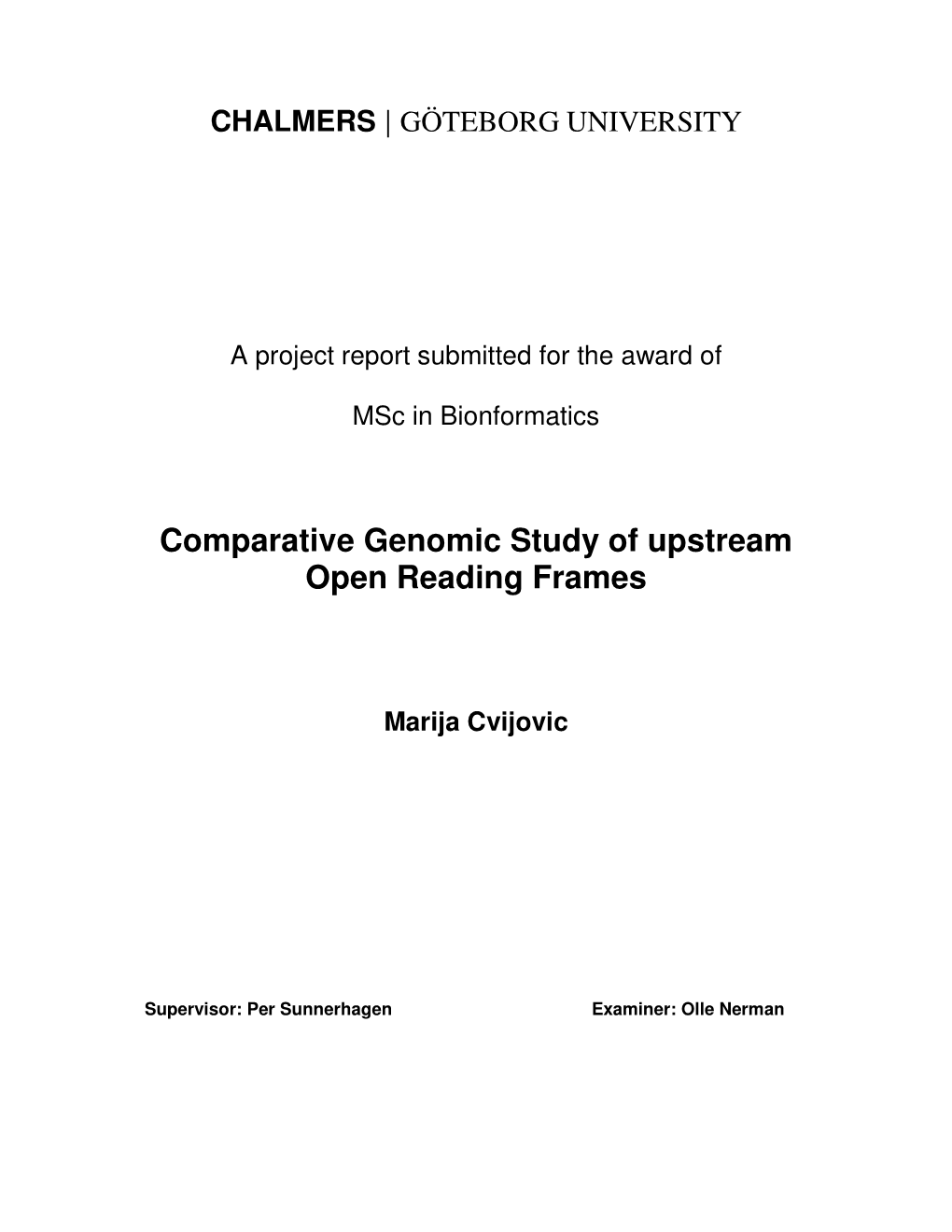 Comparative Genomic Study of Upstream Open Reading Frames