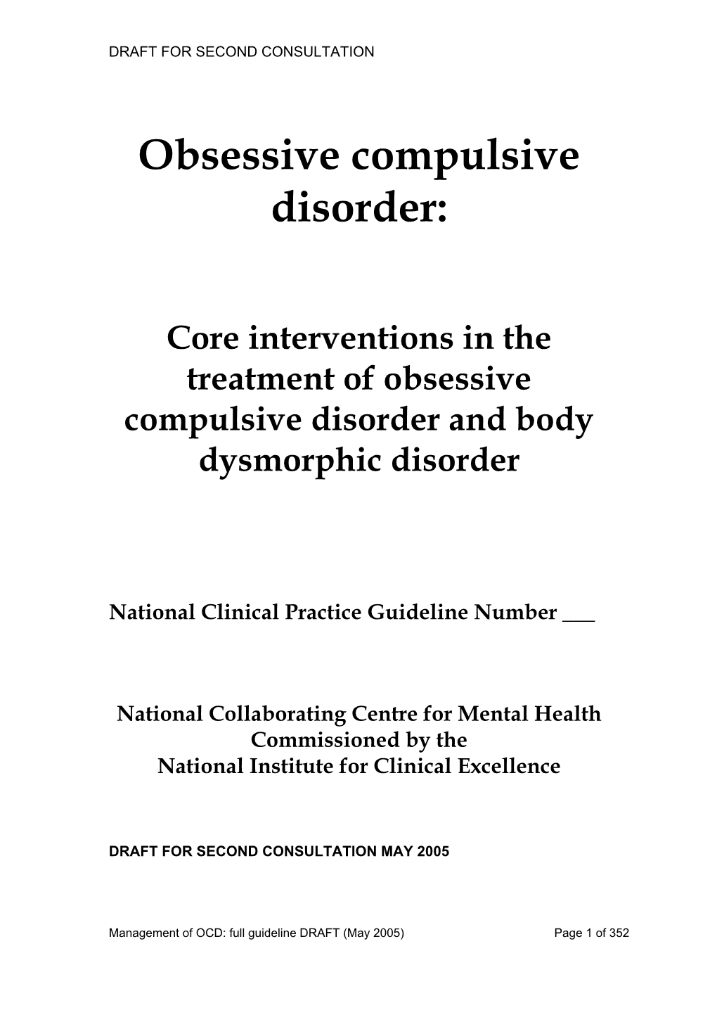 Core Interventions in the Treatment of Obsessive Compulsive Disorder and Body Dysmorphic Disorder