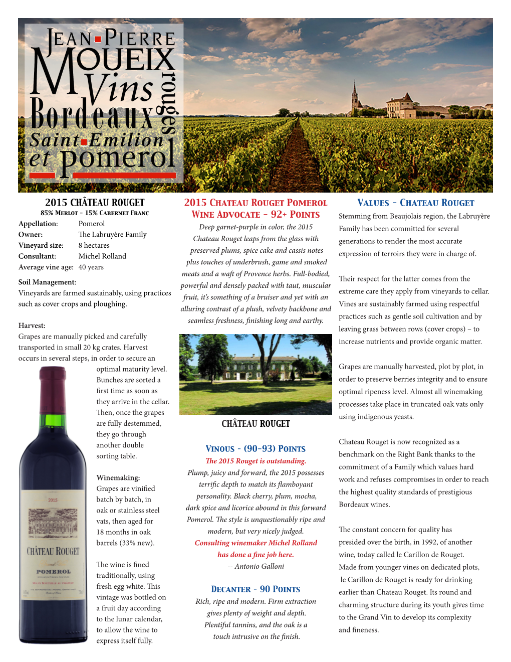2015 Chateau Rouget Pomerol Wine Advocate