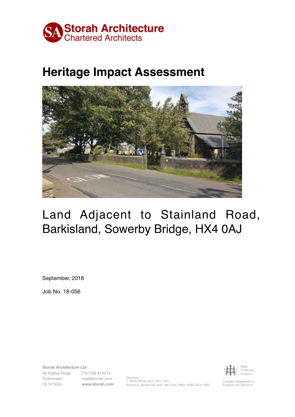 Heritage Impact Assessment Land Adjacent to Stainland Road
