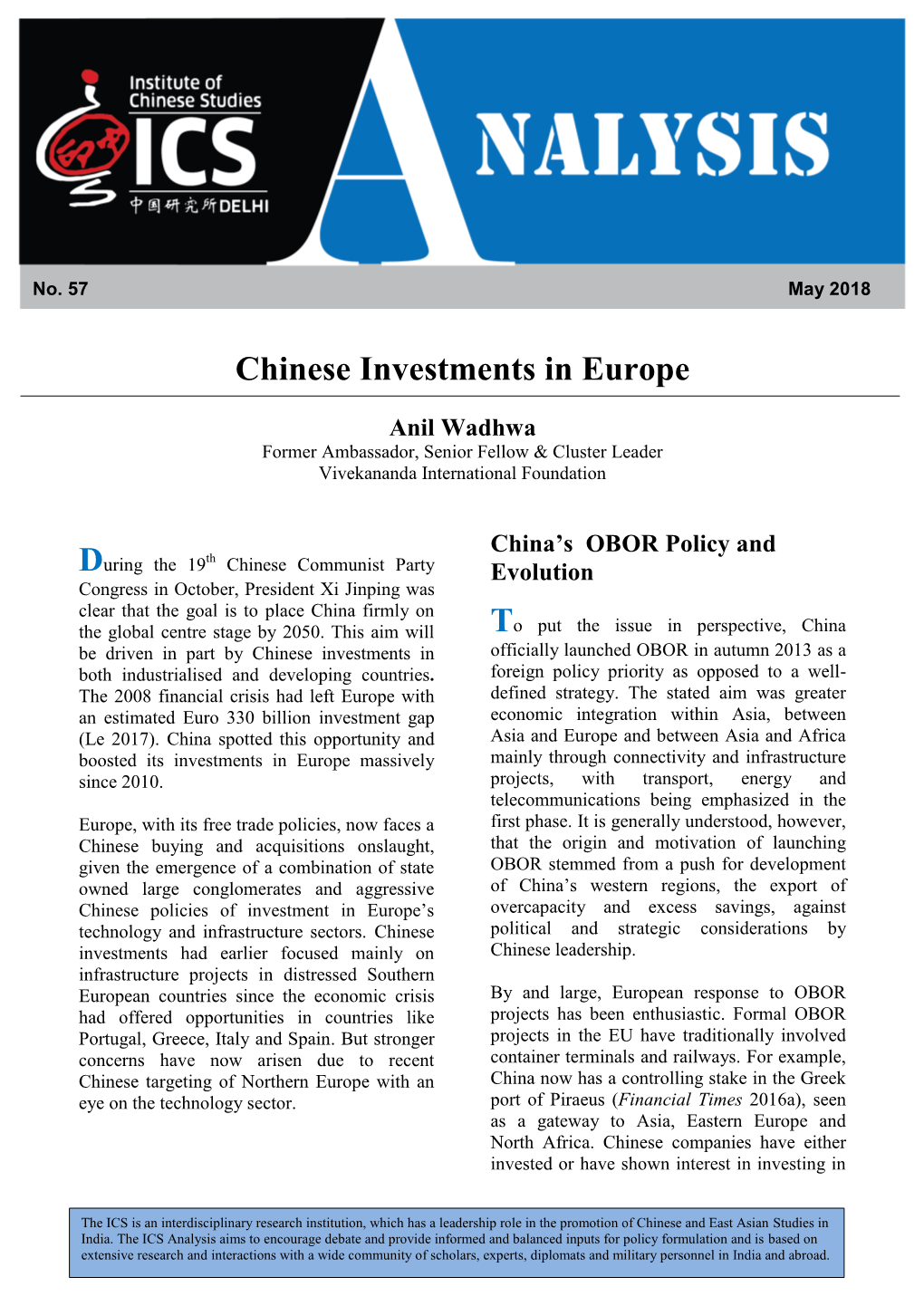 Chinese Investments in Europe