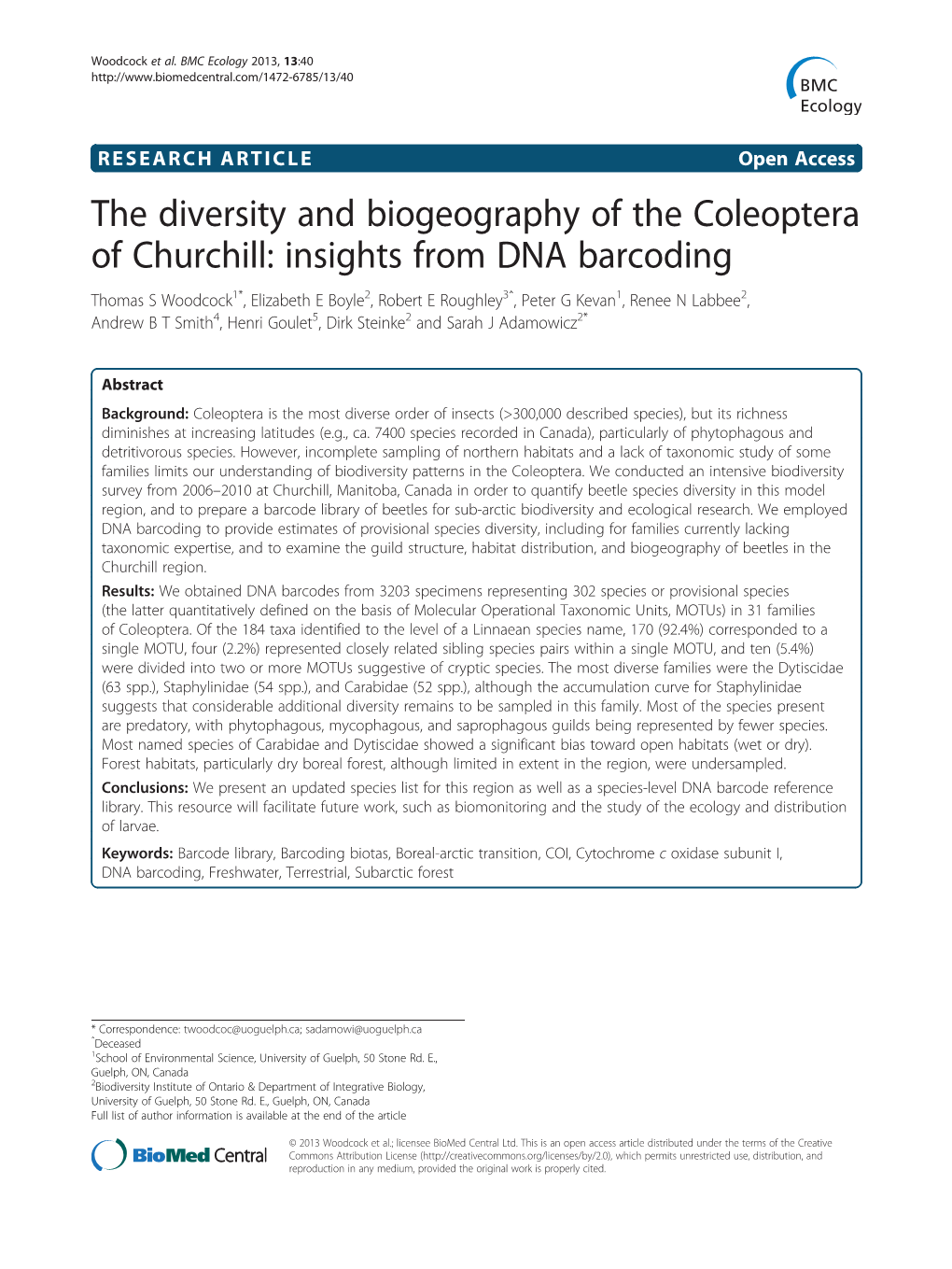 Insights from DNA Barcoding