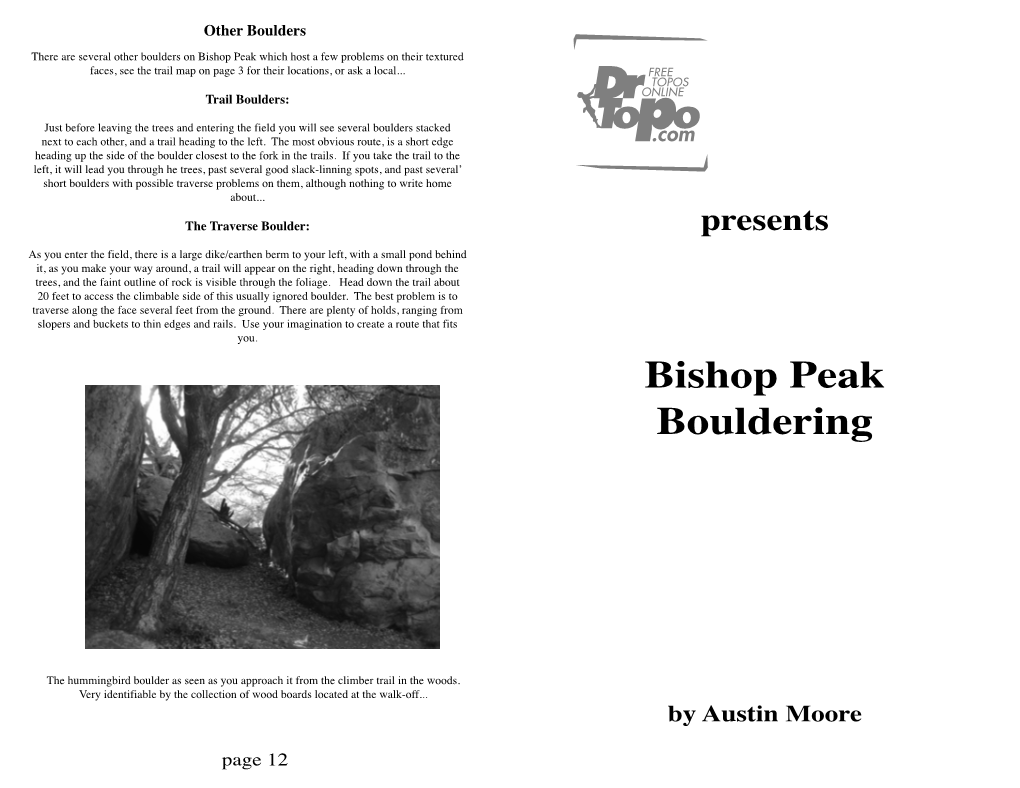 Bishop Peak Bouldering