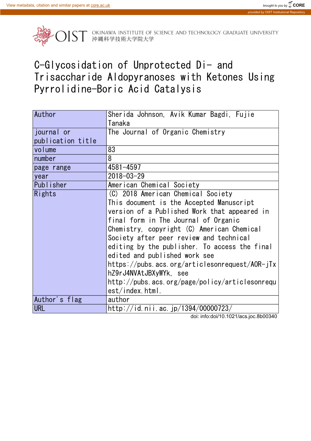 And Trisaccharide Aldopyranoses with Ketones Using Pyrrolidine-Boric Acid Catalysis