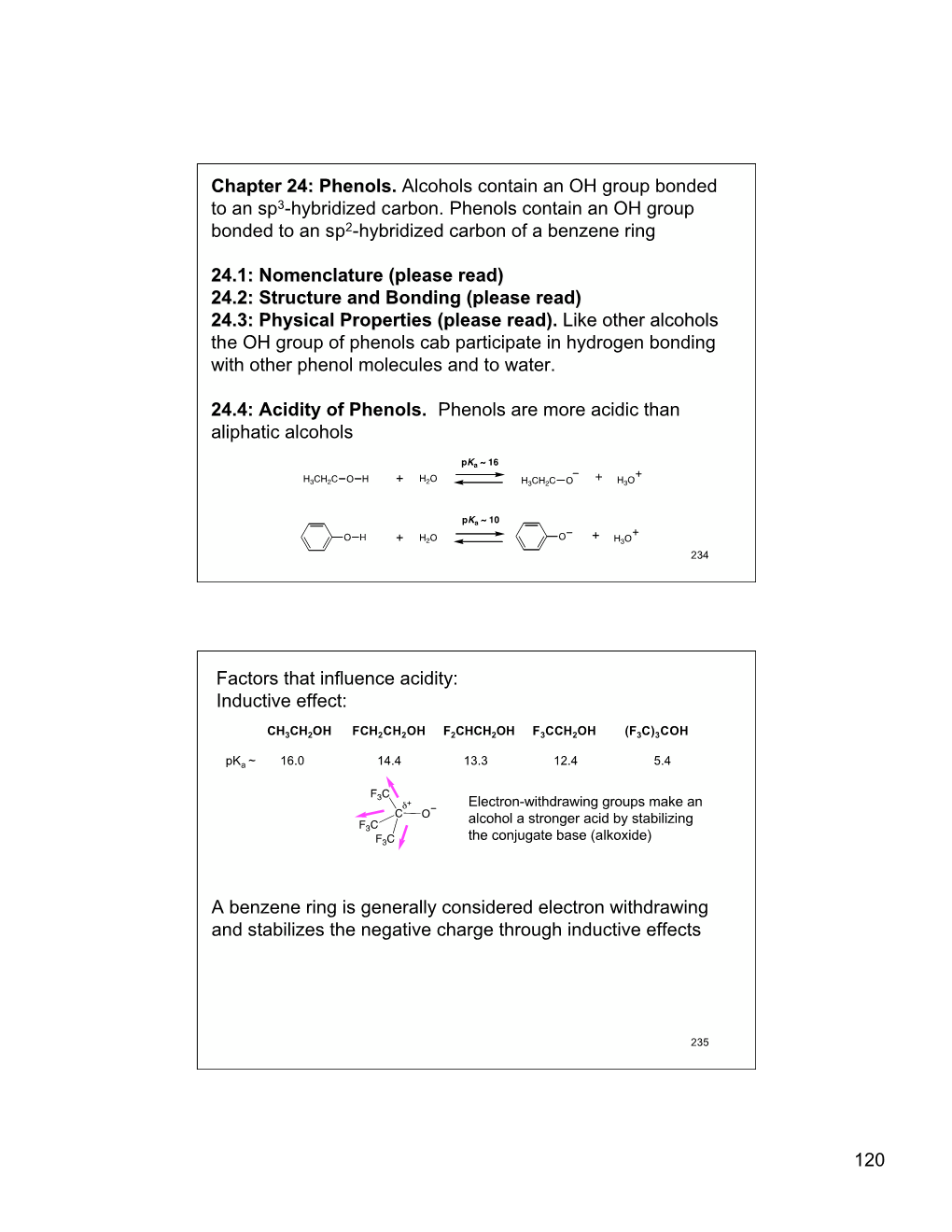 Chapter 24: Phenols. Alcohols Contain an OH Group Bonded to an Sp3-Hybridized Carbon