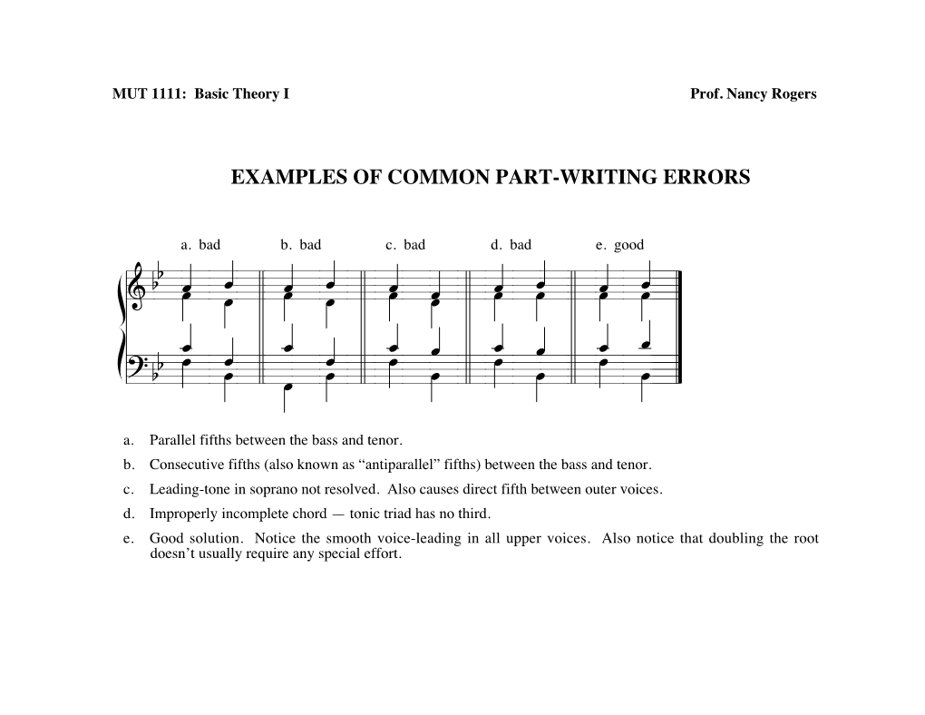Common Part-Writing Errors !