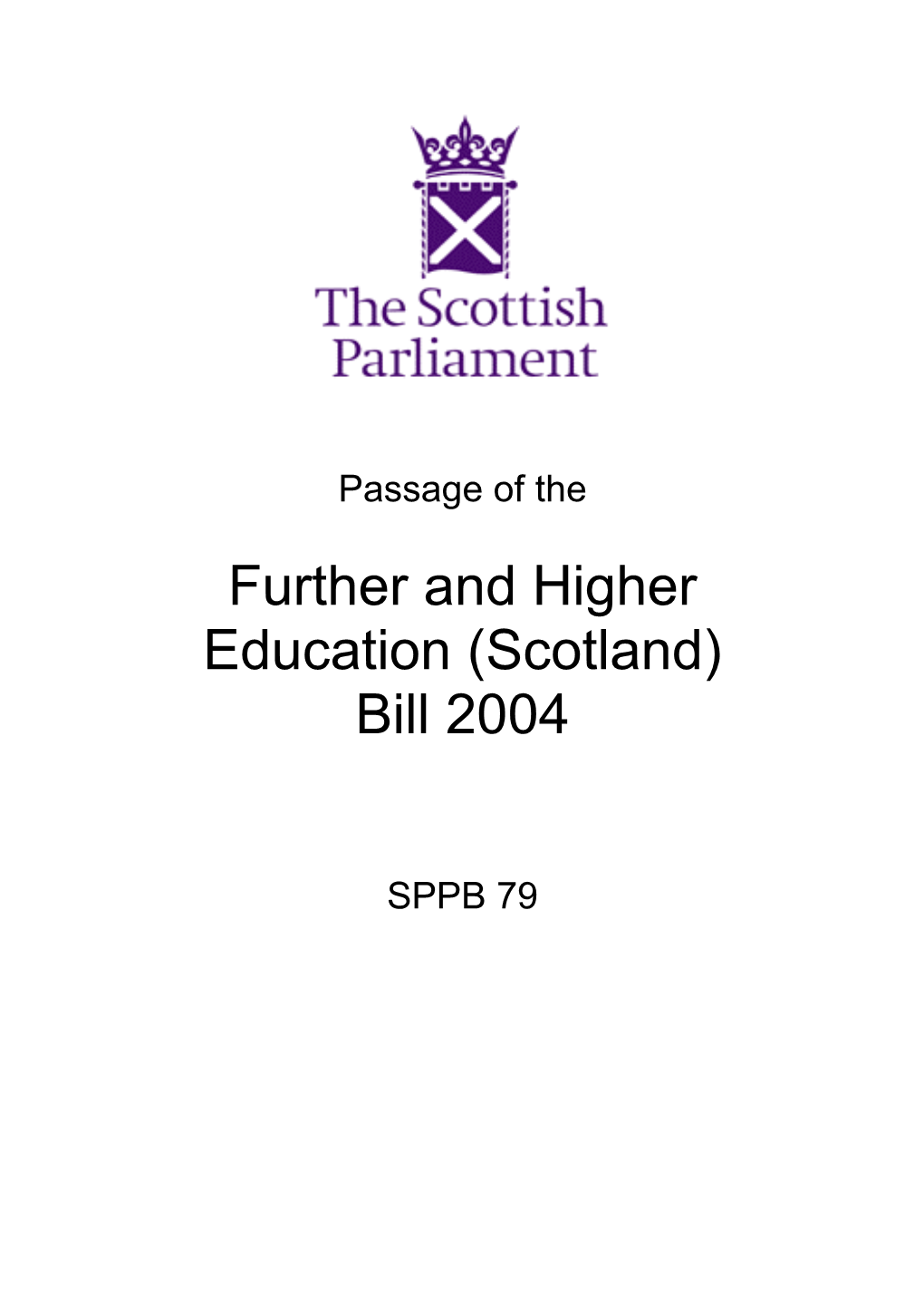 Further and Higher Education (Scotland) Bill 2004