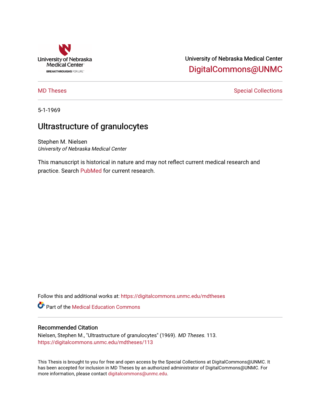 Ultrastructure of Granulocytes