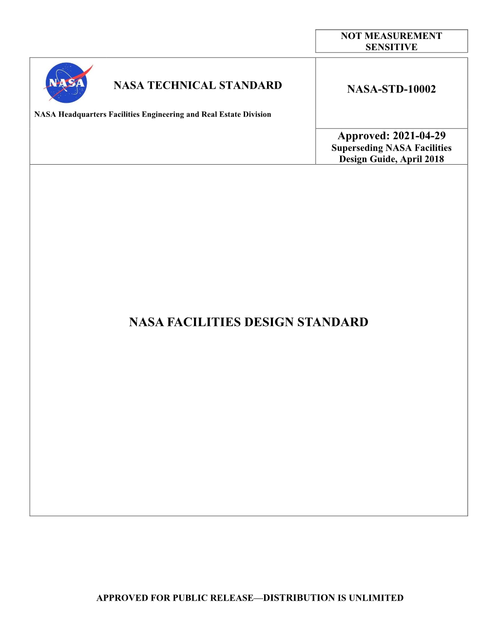 Nasa Facilities Design Standard