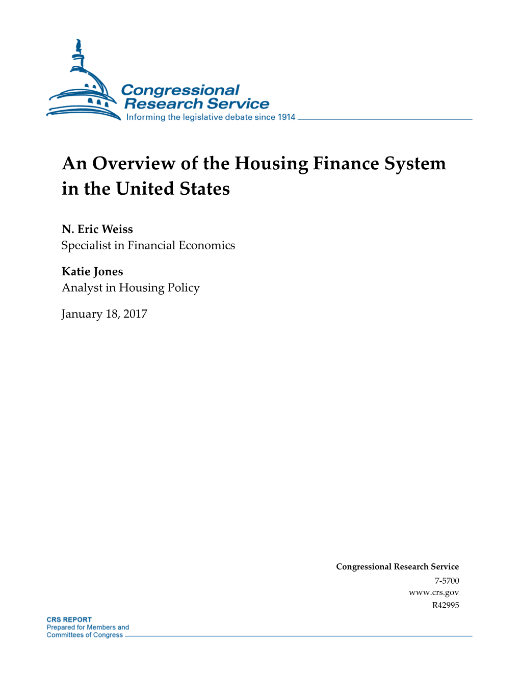 An Overview of the Housing Finance System in the United States