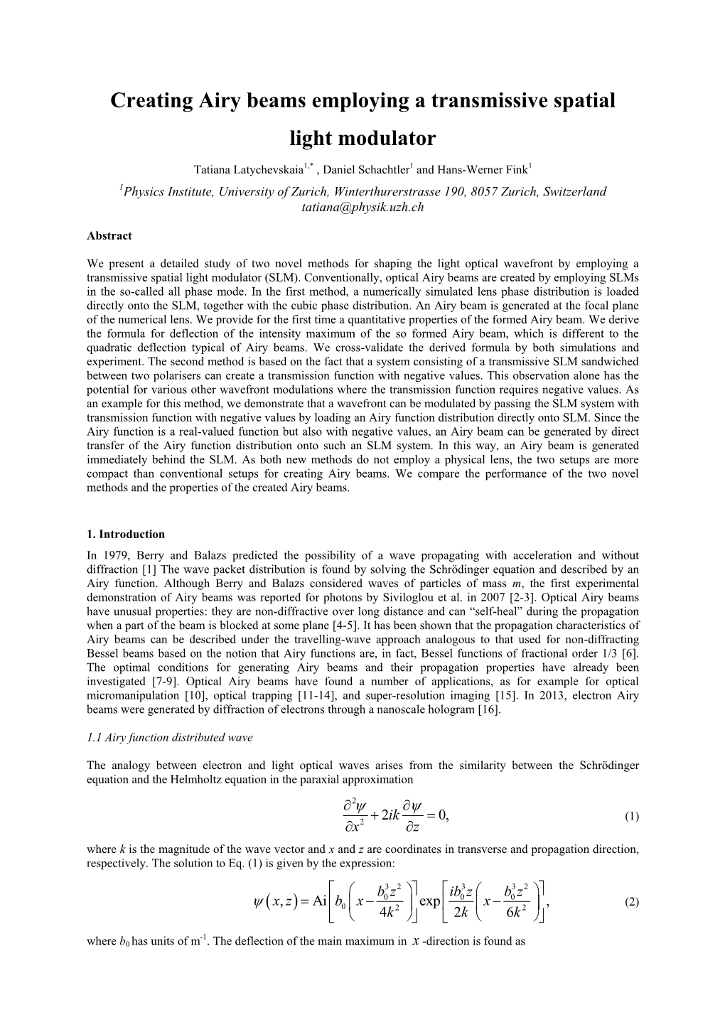 Creating Airy Beams Employing a Transmissive Spatial Light Modulator