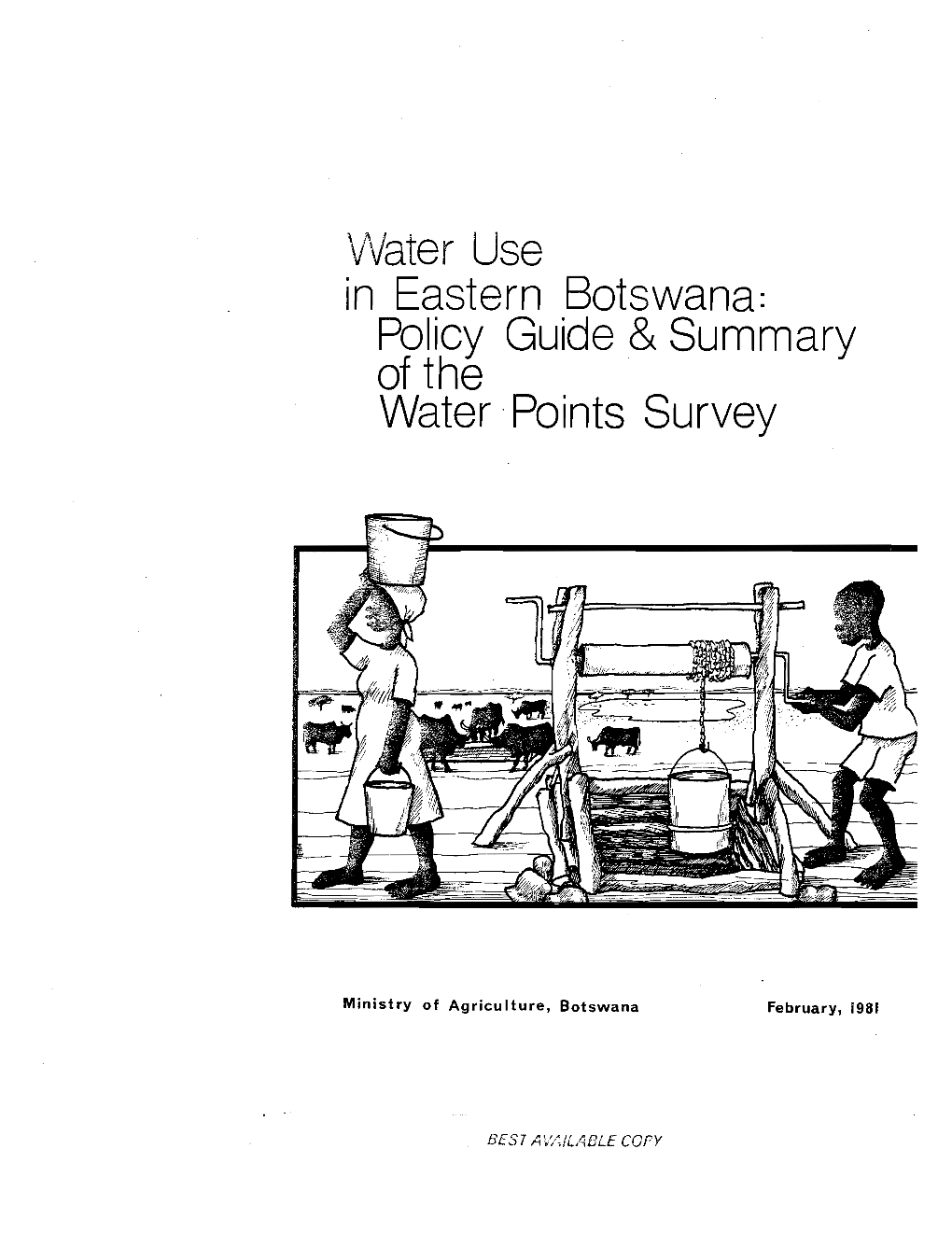 Policy Guide &Summary of the . Water· Points Survey