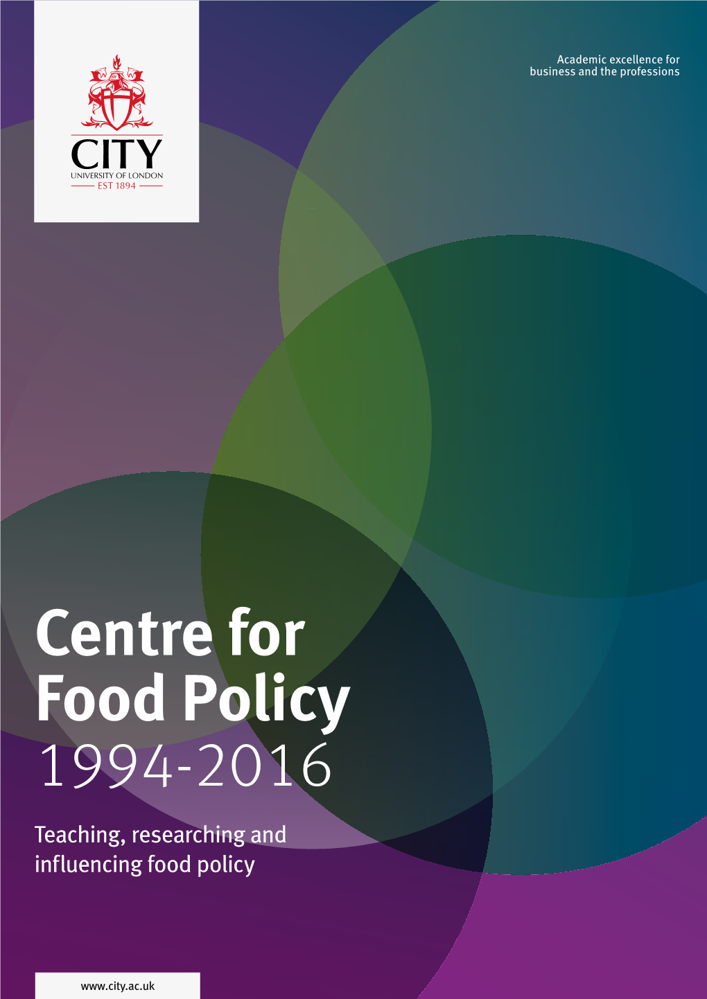 Centre for Food Policy 1994-2016 Teaching, Researching and Influencing Food Policy