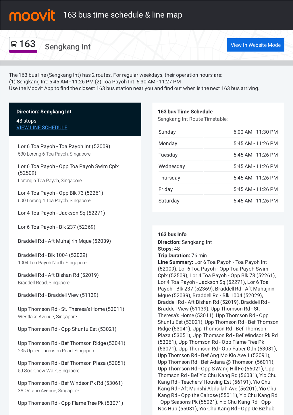 163 Bus Time Schedule & Line Route