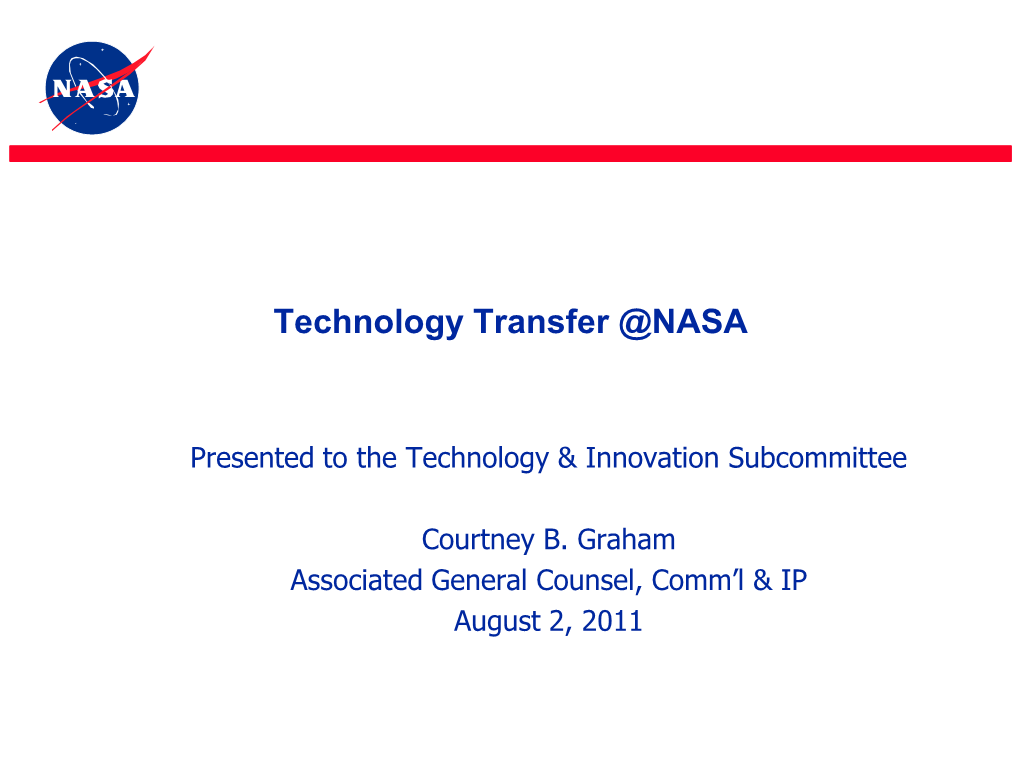 A Brief History of Technology Transfer @NASA