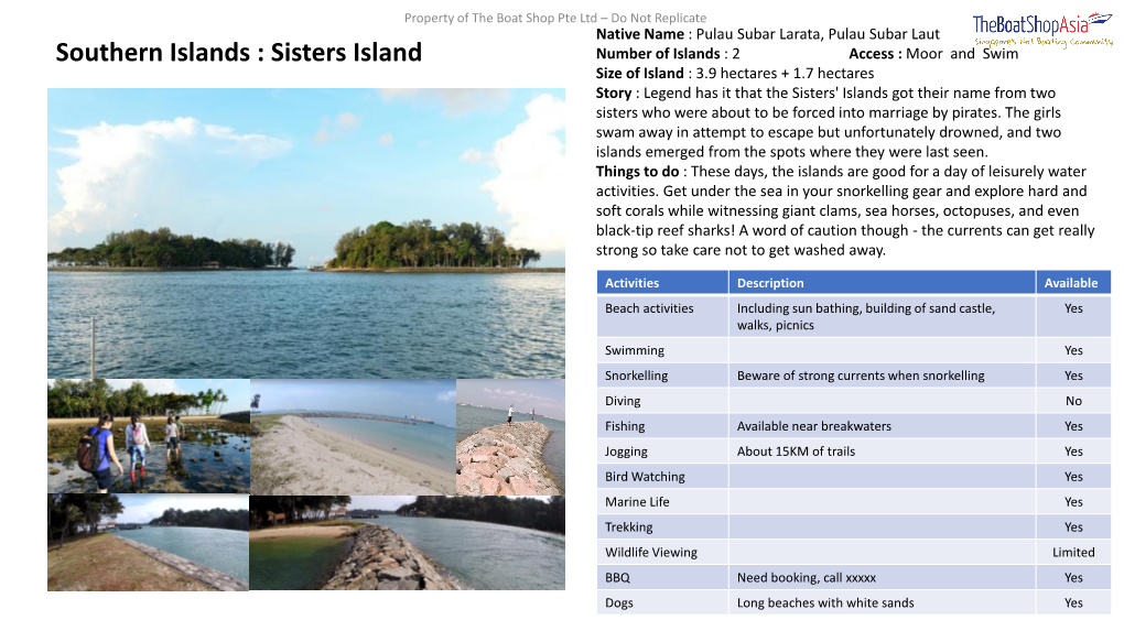 Southern Islands : Sisters Island