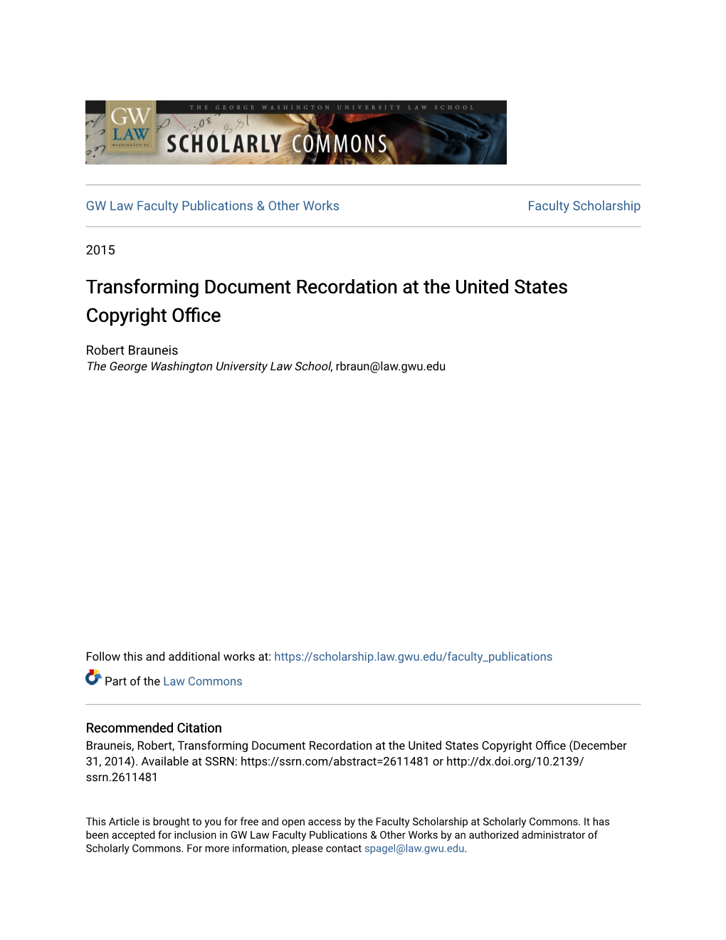 Transforming Document Recordation at the United States Copyright Office