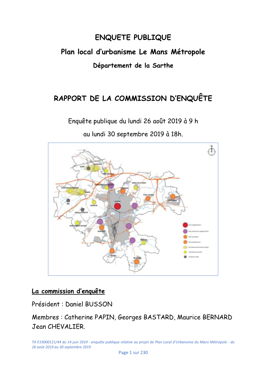 ENQUETE PUBLIQUE Plan Local D'urbanisme Le Mans Métropole