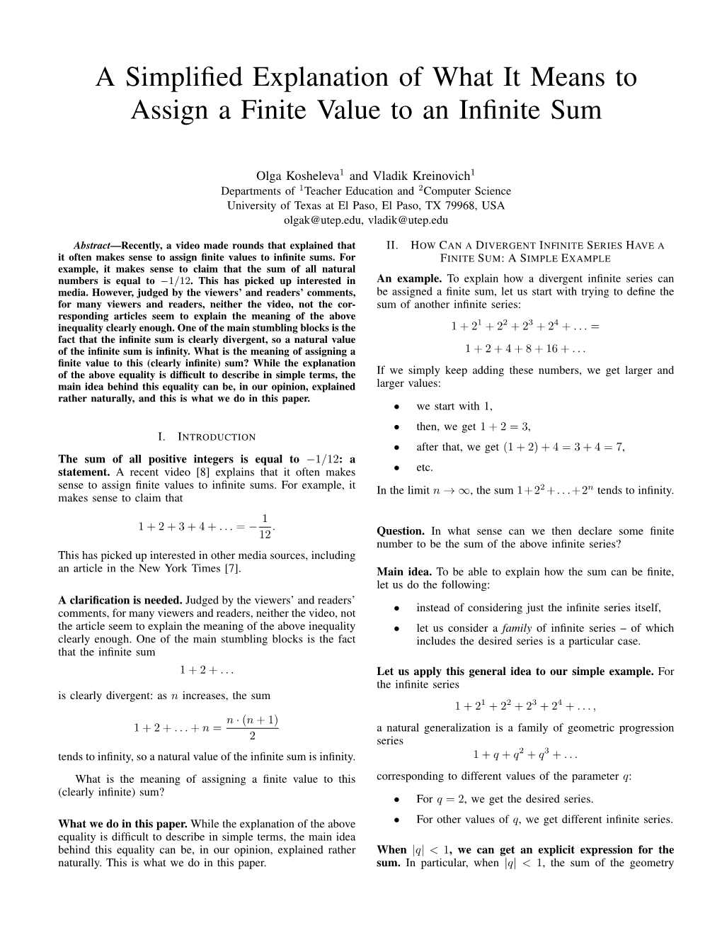 A Simplified Explanation of What It Means to Assign a Finite Value To