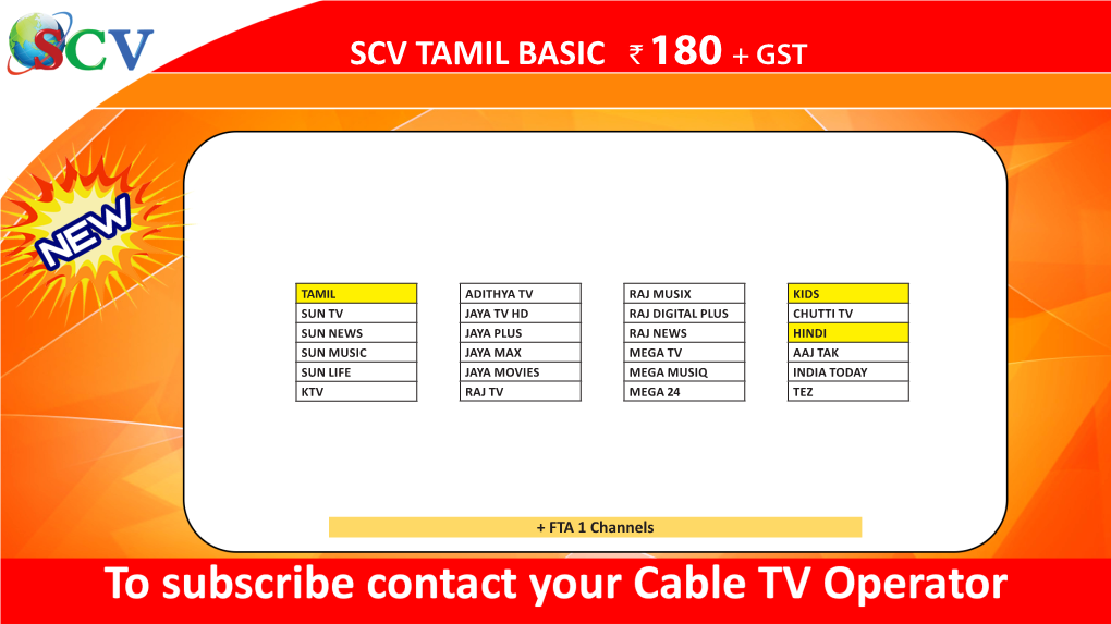 Scv Tamil Basic `180 + Gst