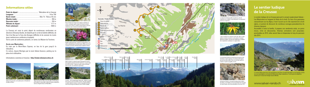 Le Sentier Ludique De La Creusaz Parcourt Le Versant Surplombant Salvan - Montée Totale :