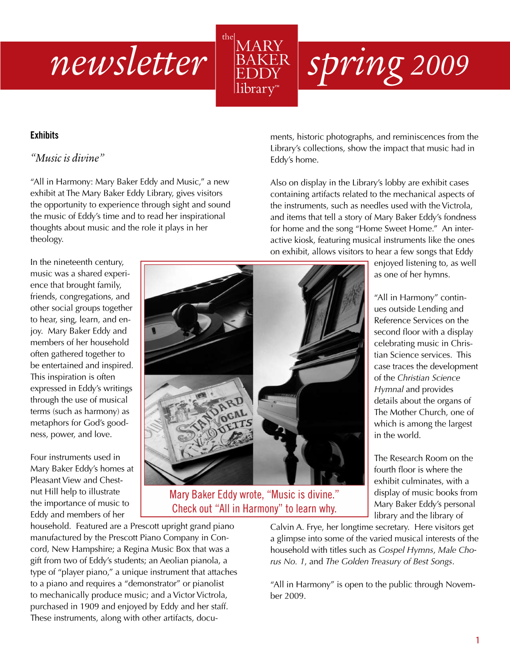 Spring 2009 Newsletter